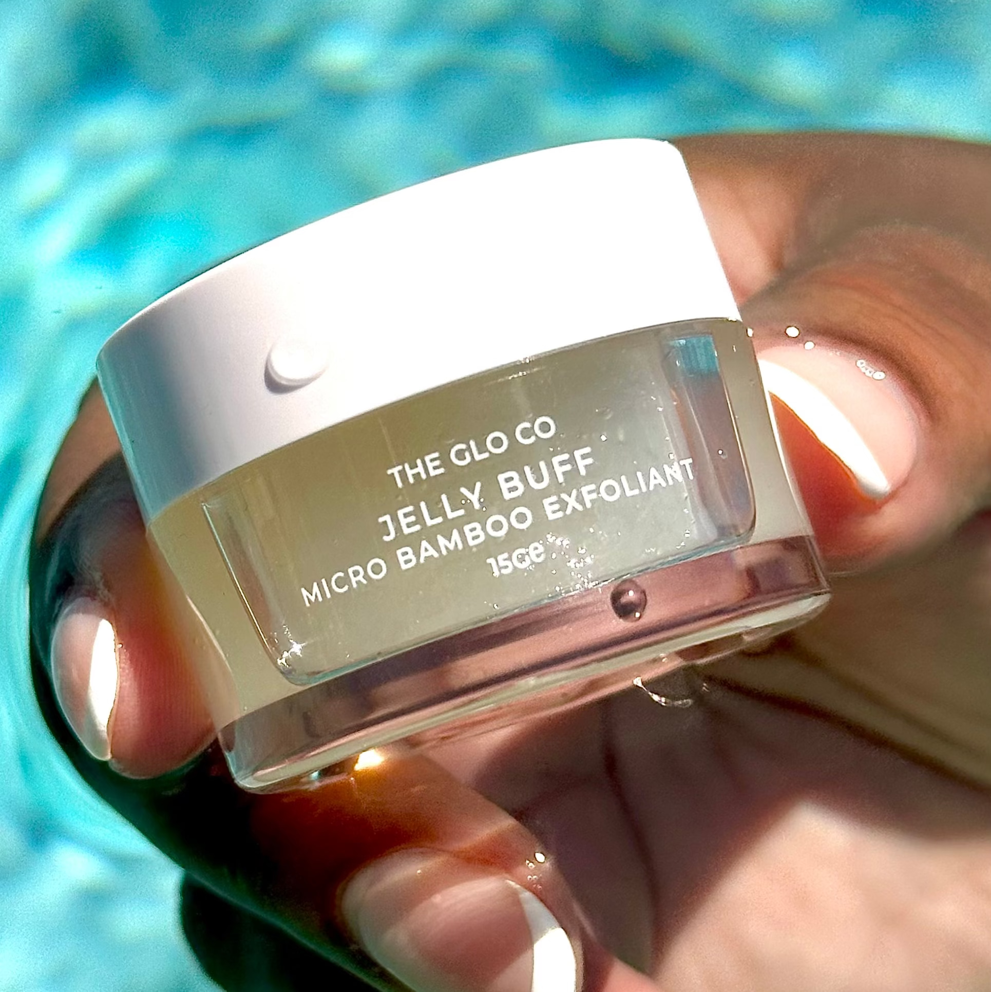 #Glo Jelly Buff Micro-Bamboo Exfoliant for the Hair & Skin Jar