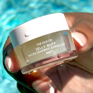 #Glo Jelly Buff Micro-Bamboo Exfoliant for the Hair & Skin Jar